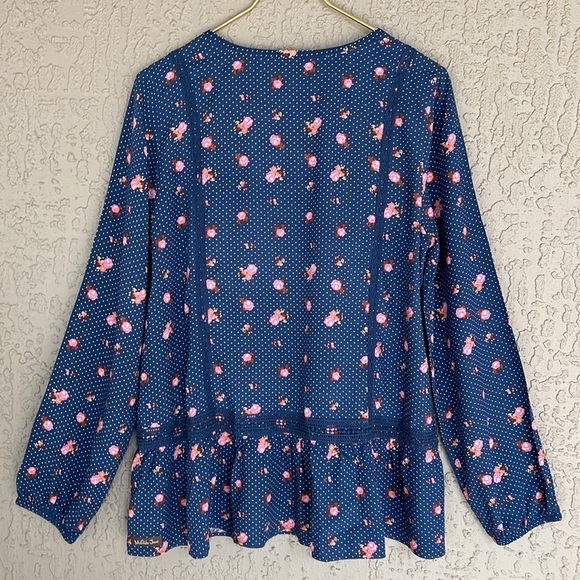 Matilda Jane Dream A Little Dream Floral Polka Dot Long Sleeve Top Size L - Picture 5 of 11